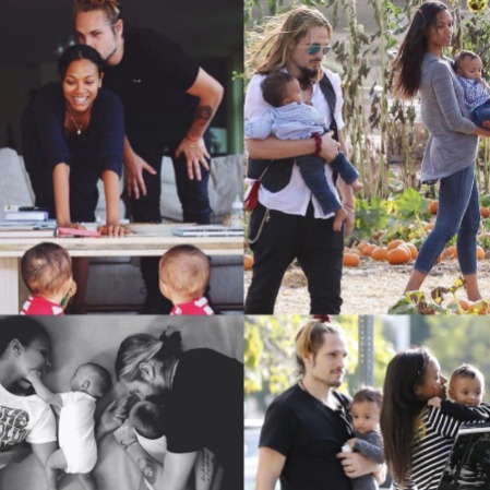 Bowie Ezio Perego-Saldana and her twin brother are being raised maintaining privacy..